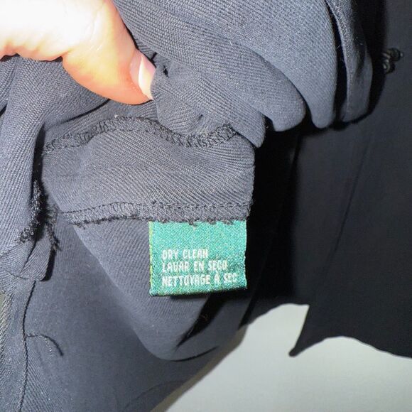 Lauren Ralph Lauren Oriental Style 100% Silk Tunic - Black L - Picture 7 of 7